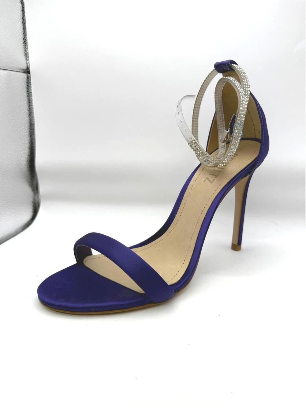 8.5 Schutz Leanna Purple Cherry High Heel Sandals with Crystal Strap